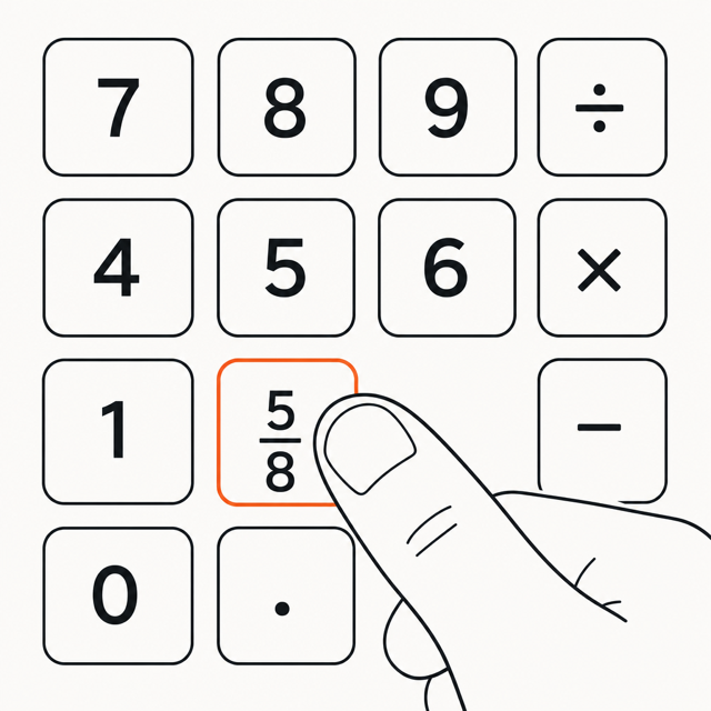 Entering 14 feet 6 inches on the fraction-native keypad with gloved-thumb-sized keys